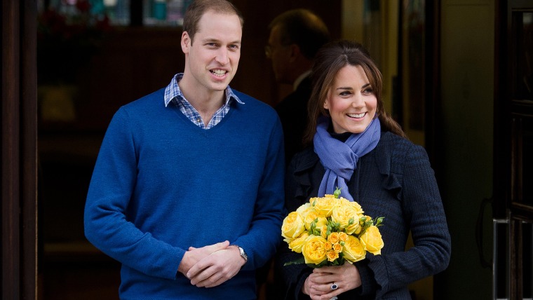 Prince WiIliam and Duchess Kate when they left the King Edward VII hospital in central London in 2012, the last time Kate was treated for hyperemesis gravidarium.