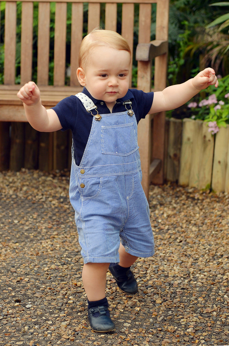 LONDON, ENGLAND - JULY 02:   (EDITORIAL USE ONLY)  This photo dated Wednesday July 2, 2014, was taken to mark the first birthday of Prince George and ...