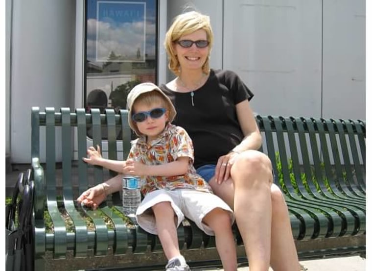 Kate Snow and her son Zack.