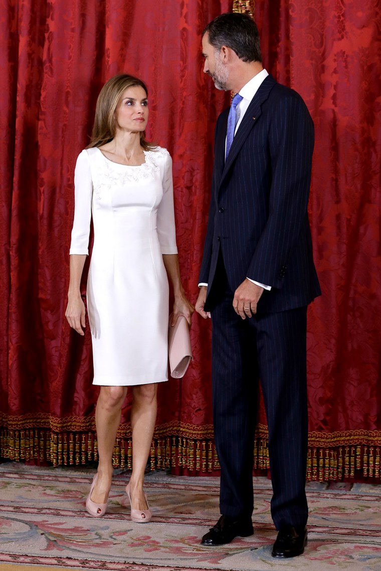 MADRID, SPAIN - SEPTEMBER 08:  King Felipe VI of Spain and Queen Letizia of Spain receive President of Panama Juan Carlos Varela and wife Lorena Casti...