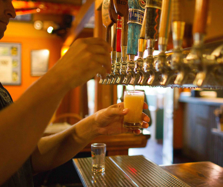 Beer taps at Kona Brewing Company