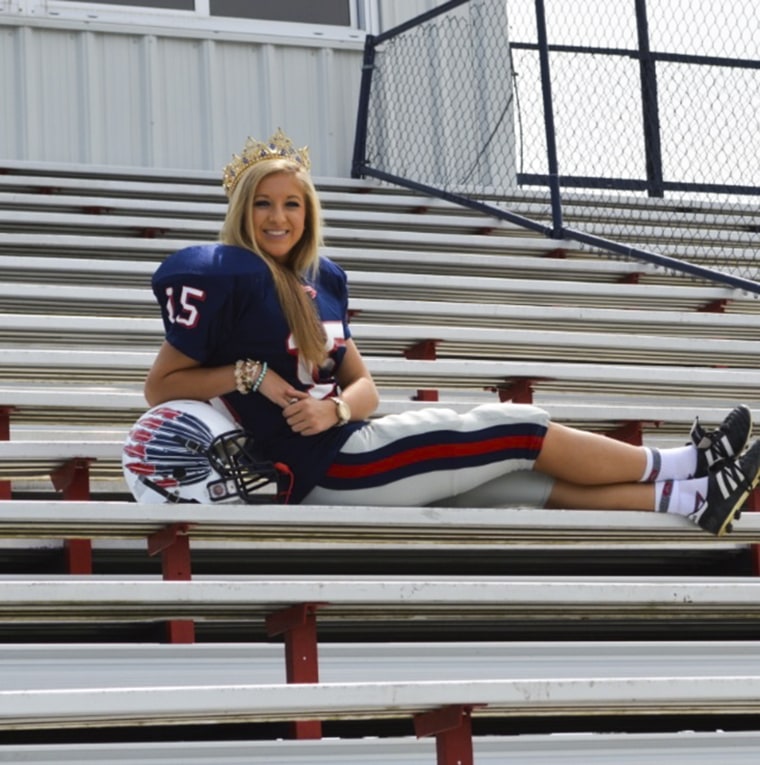 Mary Kate Smith, a senior at South Jones High School, in Mississippi, is this year's Homecoming Queen and a kicker for the varsity football team. Phot...