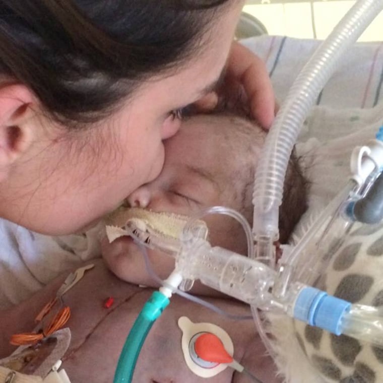Hudson's mother, Samantha Stevens, and her fiance, Kevin Bond, have been by their son's side at Duke University Hospital since he was diagnosed with cardiomyopathy a week after his birth.