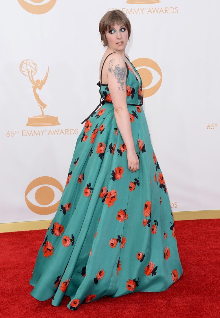 LOS ANGELES, CA - SEPTEMBER 22:  Actress Lena Dunham arrives at the 65th Annual Primetime Emmy Awards held at Nokia Theatre L.A. Live on September 22,...