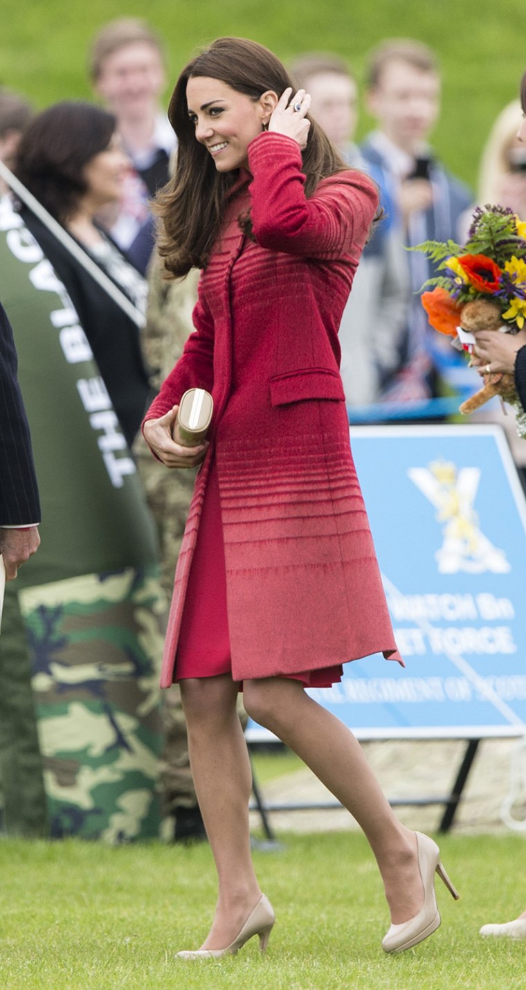 CRIEFF, UNITED KINGDOM - MAY 29:  Catherine, Duchess of Cambridge visits the Strathearn Community Campus on May 29, 2014 in Crieff, United Kingdom.  (...