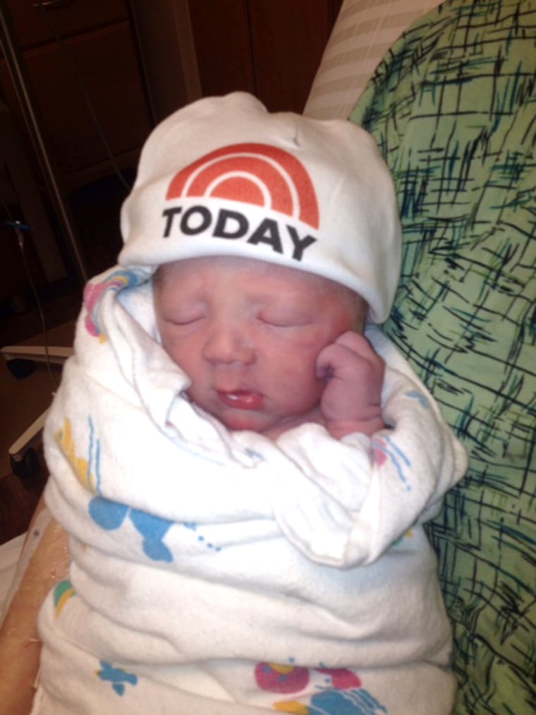 Taylor Hojnacki, just after being born while TODAY show viewers watched.