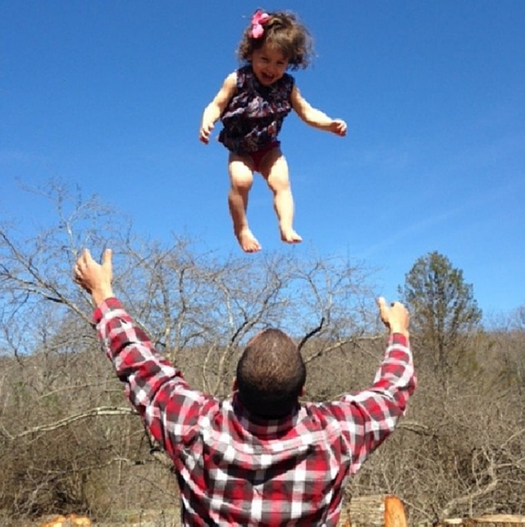 Dads make their kids believe they can fly.