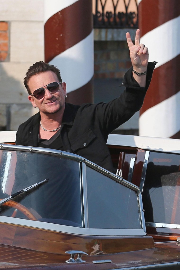 U2 lead singer Bono was also on hand for the party.
