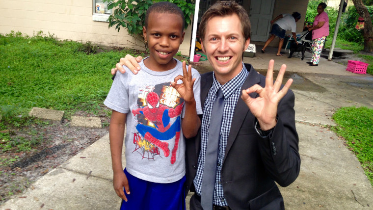 Paul Ezekial Fagan, 10, and WFTS reporter, Cameron Polom