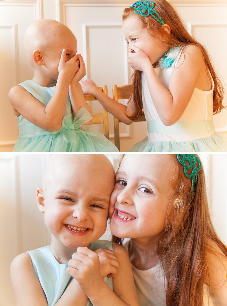 Natalie, now 5, is in remission. Here she's with older sister Hannah.