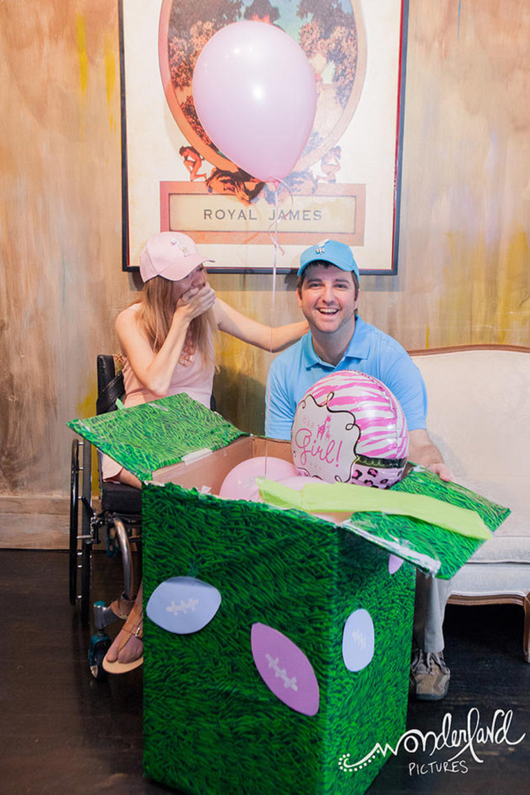 ITS A FREAKING GIRL AND IM SO EXCITED! I was secretly hoping for a little princess. :). We had a reveal party at a place called the royal James in Ral...