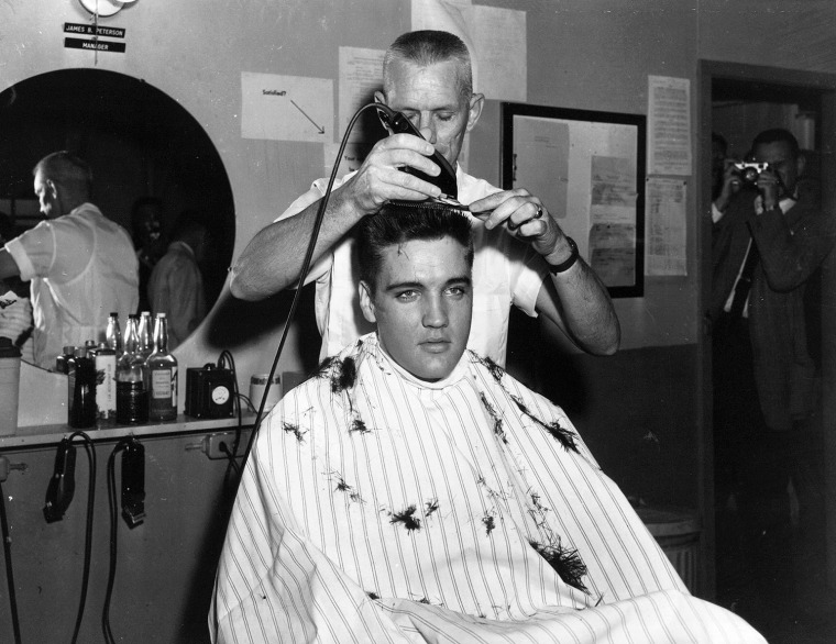 Image: Elvis gets ready for G.I. life.