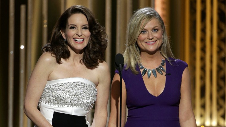 Tiny Fey and Amy Poehler hit all the big targets with their opening monologue.
