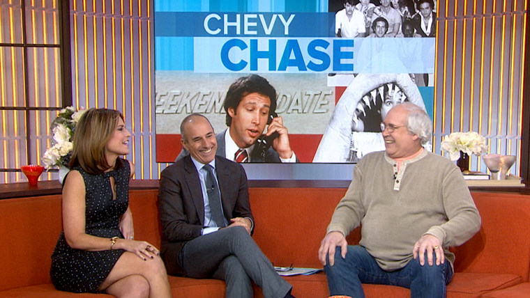 Image: TODAY's Savannah Guthrie and Matt Lauer share a laugh with funnyman Chevy Chase.
