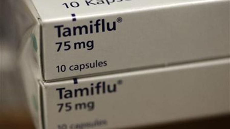 Packets of Tamiflu tablets.