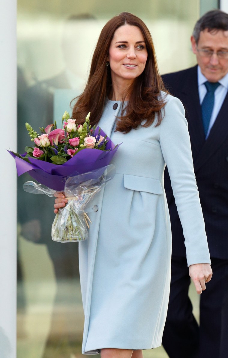 Duchess Kate leaves after visiting the new Kensington Leisure Centre on January 19 in London.