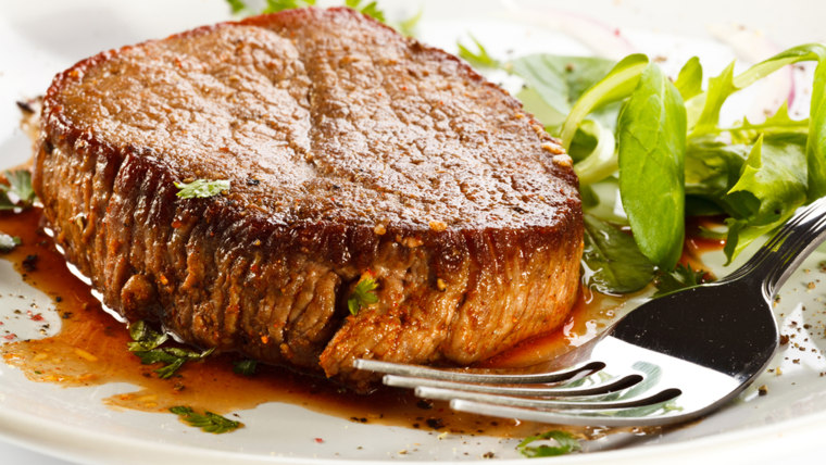 Grilled steak and vegetables; appetizer; background; baked; barbecue; barbecued; beef; beefsteak; chop; cooked; cutlet; diet; dining; dinner; dish; ea...
