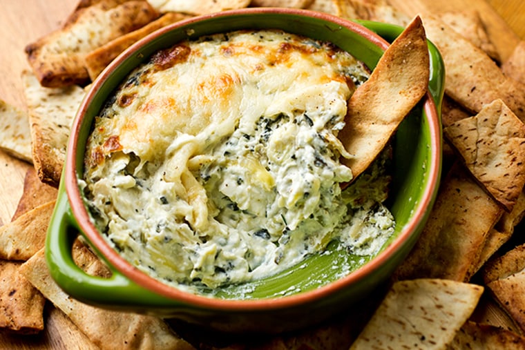 Baked artichoke kale dip