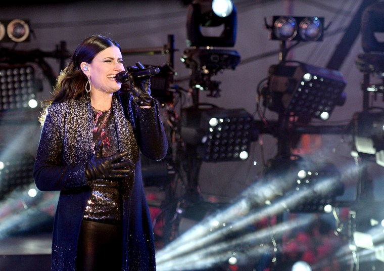 Idina Menzel lets it go at Dick Clark's New Year's Rockin' Eve with Ryan Seacrest 2015 on December 31, 2014 in New York City.