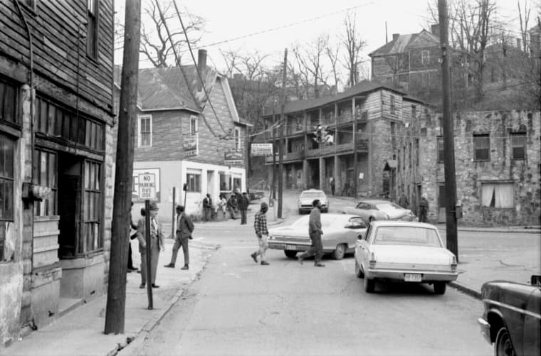 The East End neighborhood of Asheville, N.C., before buildings were demolished in the 1970s.