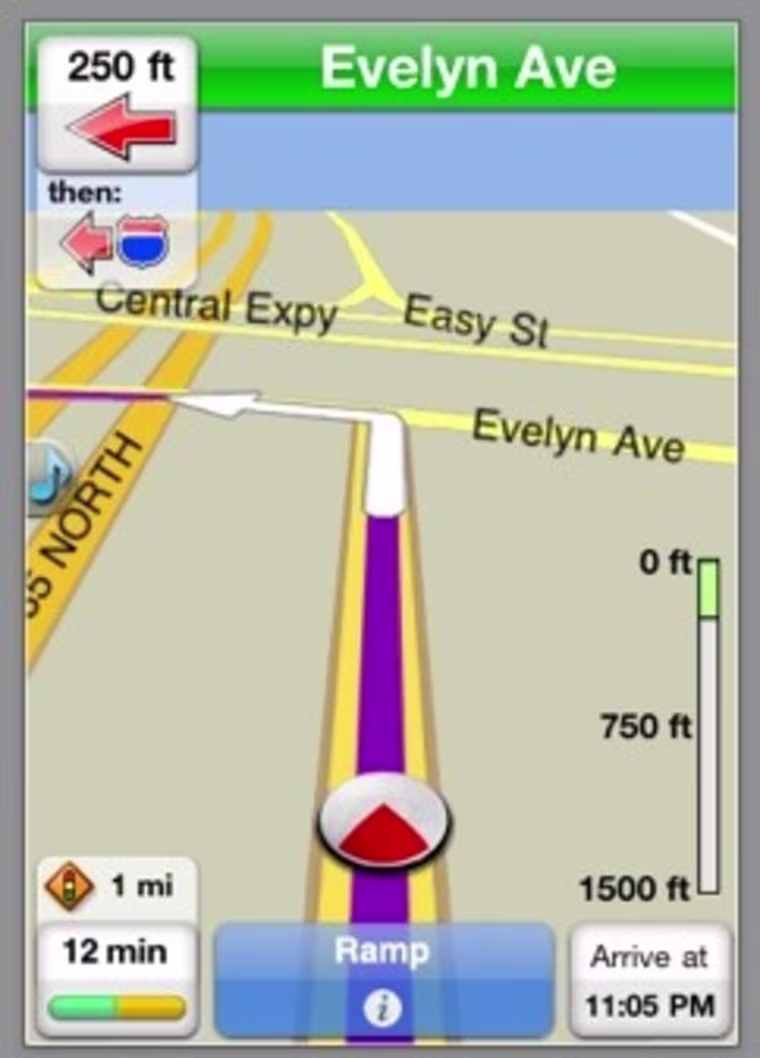 Image: Gokivo navigation program for iPhone