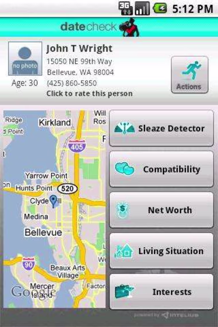Image: Screenshot of DateCheck phone app