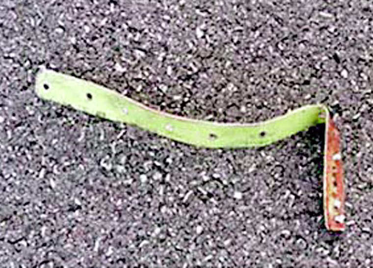 Image: 16 inch metal strip found on the runway at Charles De Gaulle airport in Paris following the concorde crash