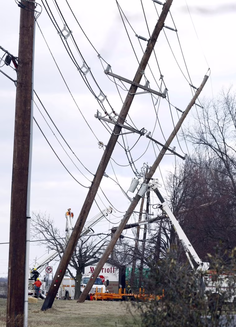 Image: Damaged utility poles