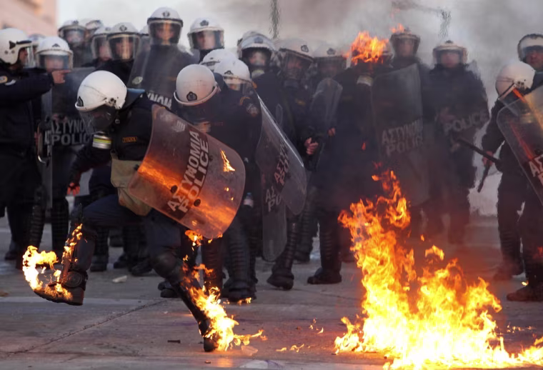 Image: Protests in Athens, Greece
