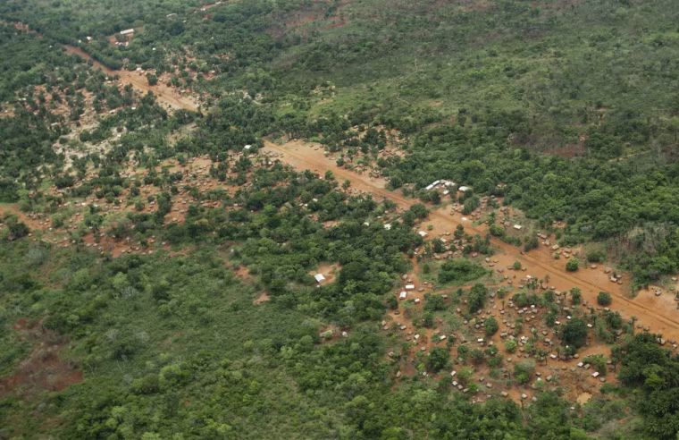 Image: The town of Obo is seen from the air in the Central African Republic.