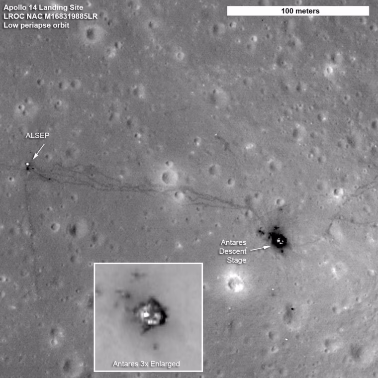 Image: Apollo 14 landing site as photographed by LRO