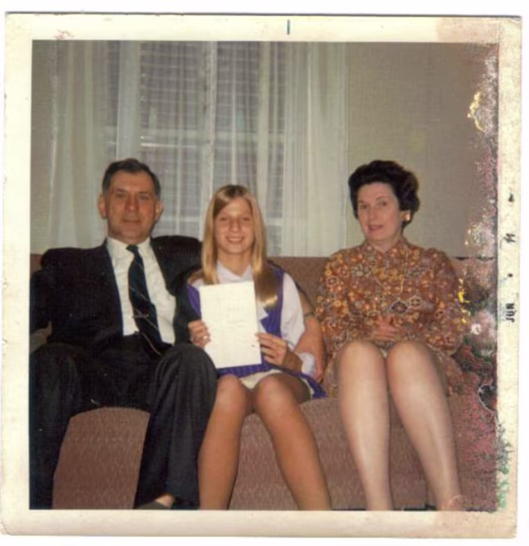 My dad, myself at age 13, and my mother. 1970.