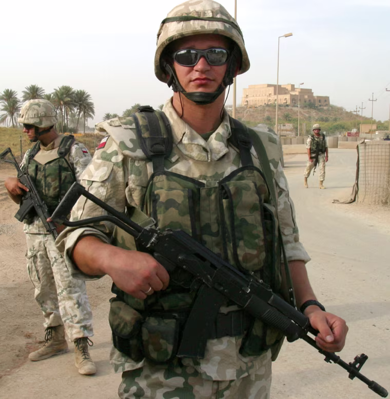 POLISH SOLDIERS GUARD MULTI NATIONAL BASE AT ANCIENT IRAQI SITE OF BABYLON