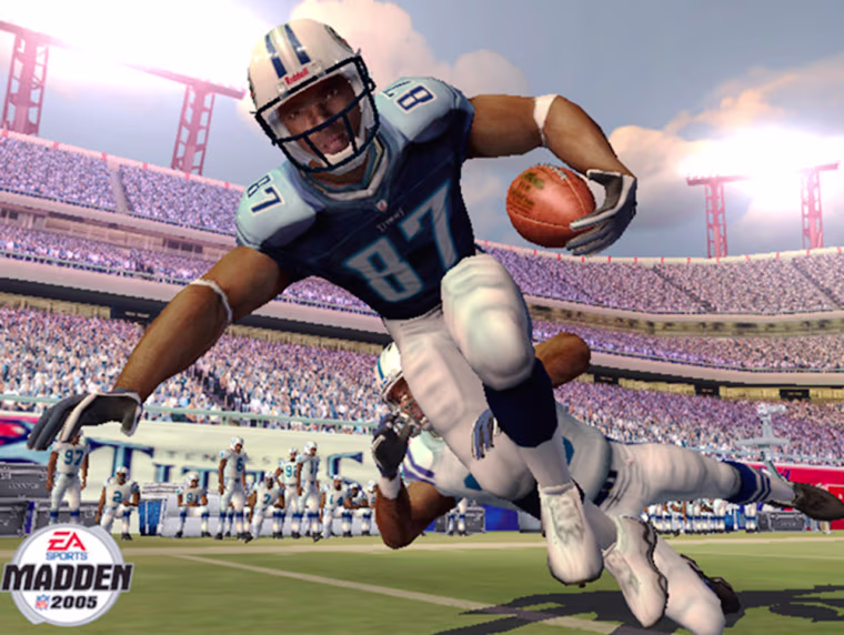 This is an image from the new video game \"Madden NFL 2005.\" This year's football video games feature realistic graphics, sophisticated controls and online play to deliver a great gridiron game experience. \"Madden 2005,\" from Electronic Arts, shifts its focus to the defensive side of the ball with great success. (AP Photo/Courtesy Electronic Arts)