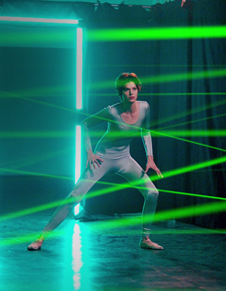 \"The Girl Who Changes Her Attitude\" -- The competition takes a nearly impossible turn during a high-tech mission where the models are challenged to duck, dive and pose through a laser maze on America's Next Top Model on The CW. Pictured: Brittany
Photo : Photo By: Michael Yarish/The CW
©2007 The CW Network, LLC. All Rights Reserved