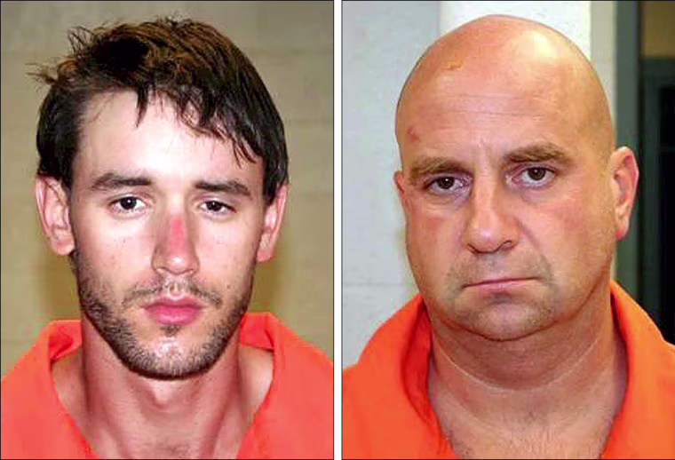 RIGHT In this photograph supplied by the Connecticut State Police, Steven Hayes is shown. Hayes, 44, and Joshua Komisarjevky, 26, were arraigned in Meriden, Conn., Tuesday, July 24, 2007, in connection with a home invasion and triple homicide in Cheshire, Conn., Monday, July 23, 2007. Dr. William Petit Jr., a prominent endocrinologist, was severely injured and was the sole survivor of Monday's attack in which his wife and two daughters were killed. The two were charged with assault, sexual assault, kidnapping, burglary, robbery and arson. (AP Photo/Connecticut State Police)