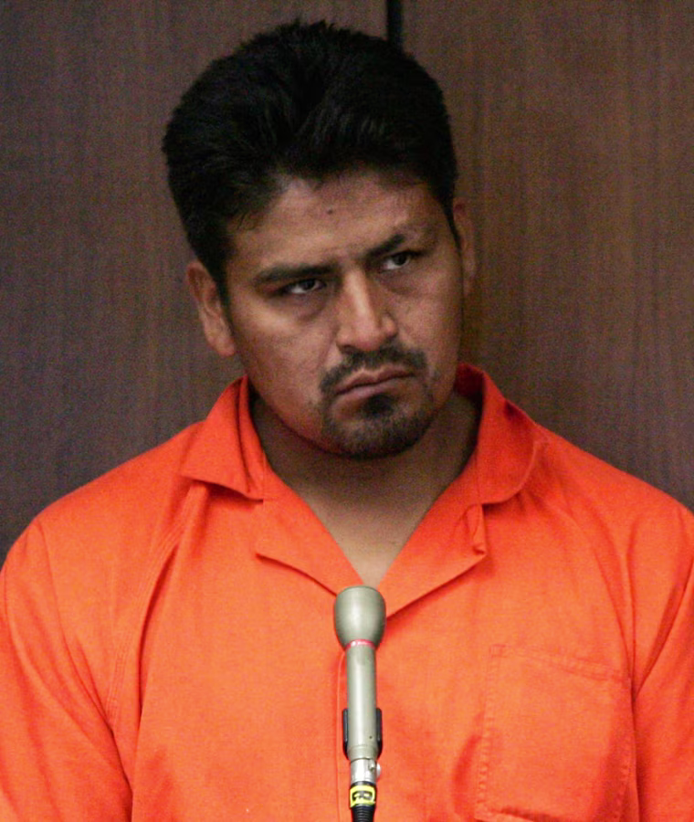 Defendant Jose Carranza, who is charged  with killing three college students and wounding a fourth, stands in state Superior Court in Newark, N.J., during an appearance Friday, Aug. 10, 2007. Carranza pleaded not guilty  to the crimes. (AP Photo/Mike Derer, Pool)