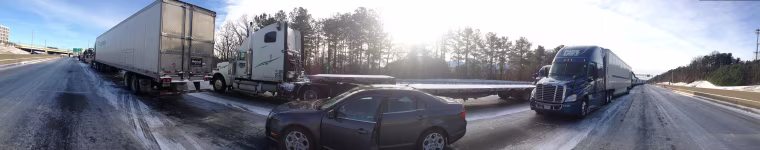 Stalled traffic on Interstate 285 outside Atlanta on Jan. 29, 2014.
