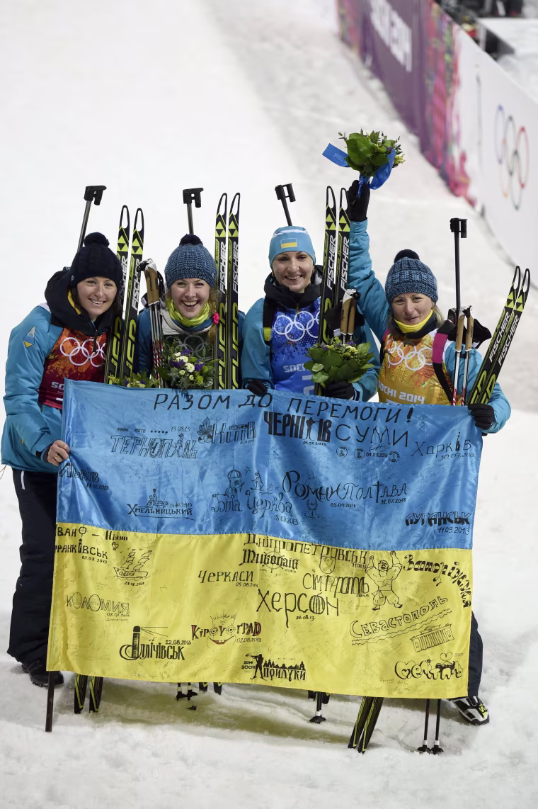 Image: OLY-2014-BIATHLON-WOMEN-PODIUM