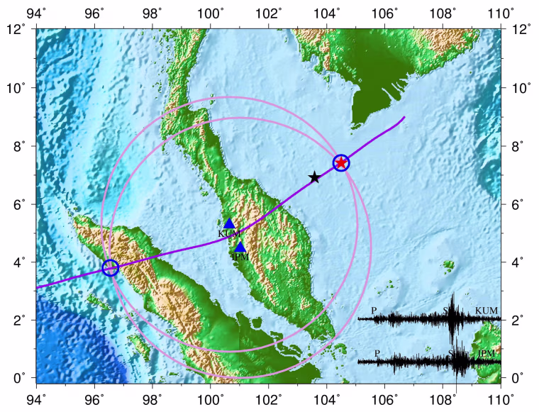 Image: Map of a “seismic event” consistent with an airplane crash