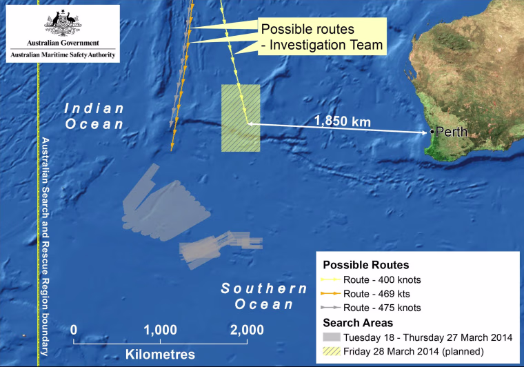 Image: Satellite image shows area being searched on Friday
