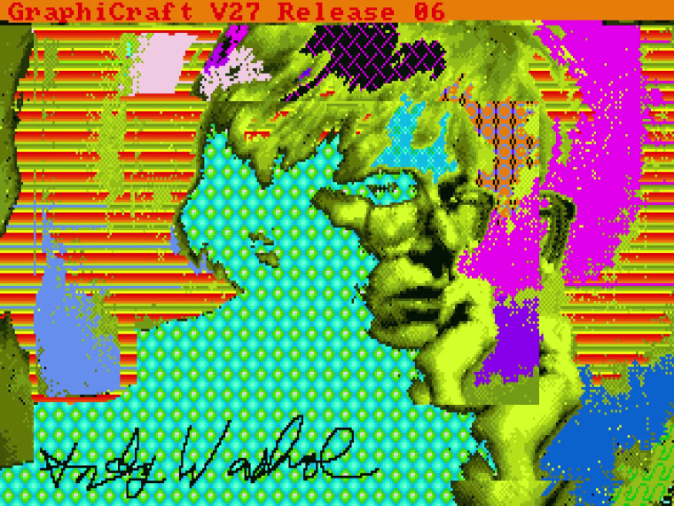 One of the 28 images recovered from floppies found in the Andy Warhol Museum's archives.