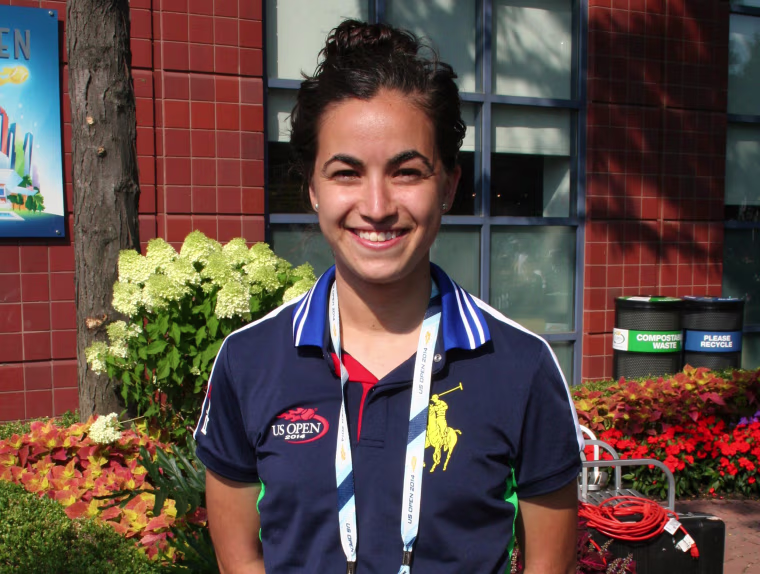 Ball girl Alana Melendez, 21, at the 2014 U.S. Open at the USTA Billie Jean King National Tennis Center in Queens, New York on August 26, 2014.