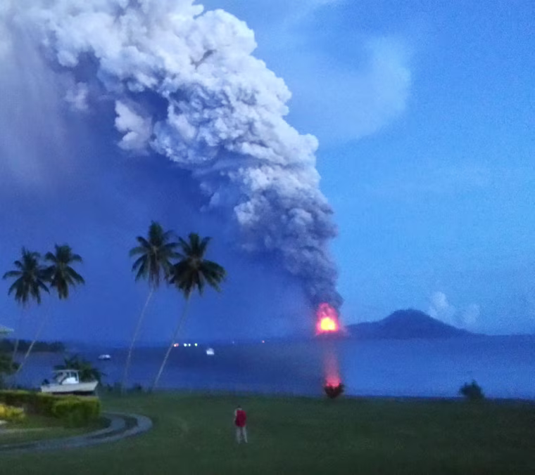 Image: Mount Tavurvur erupting in eastern Papua New Guinea