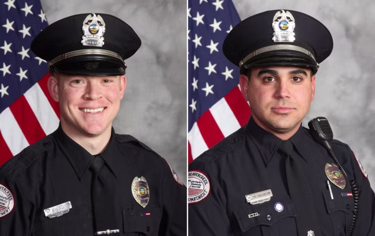 Image:Left: Beavercreek Police Officer Sean C. Williams; Right: Beavercreek Police Sgt. David M. Darkow