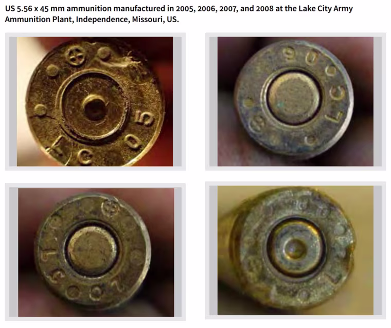 Ammunition manufactured at the Lake City Army Ammunition Plant in Independence, Missouri, was found at ISIS firing positions in northern Iraq.