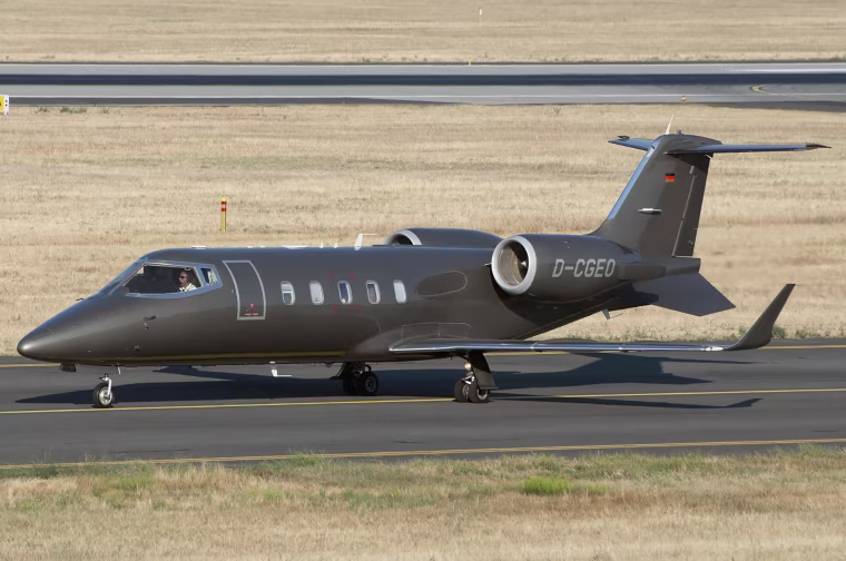 A Learjet 60, registration number D-CGEO, photographed in Budapest, Hungary.