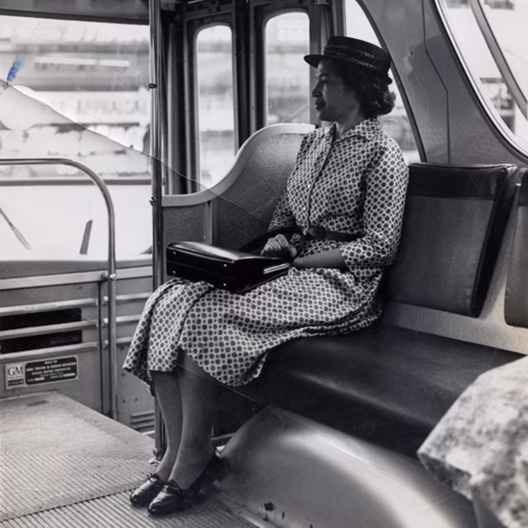 Image: Rosa Parks posing for a front cover days after the bus incident