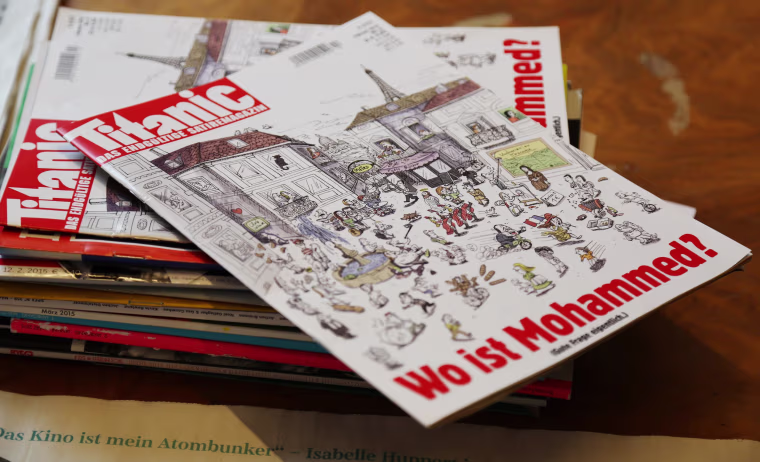 Image: The February edition of German satirical magazine Titanic