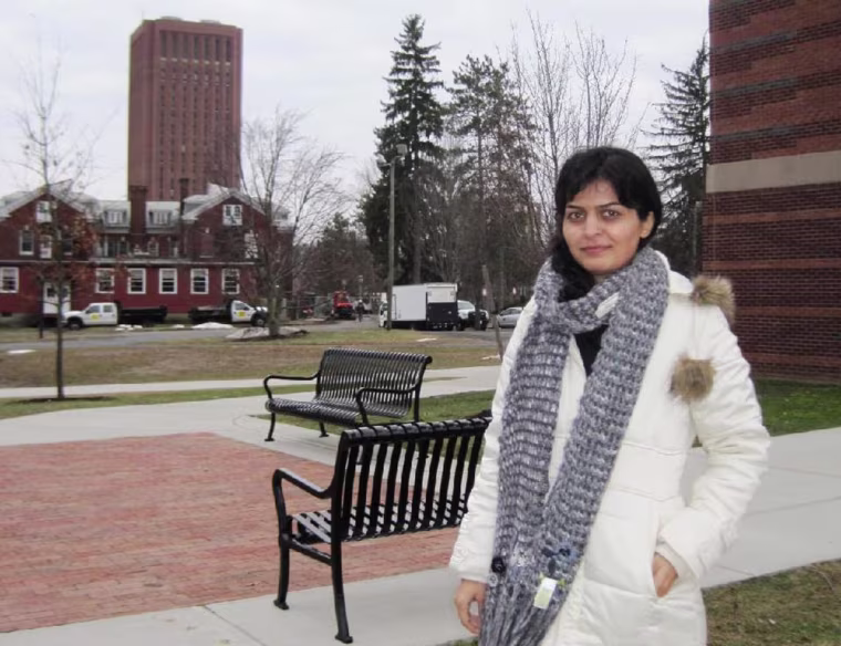 Image: Zahra Khalkhali, an Iranian national and a doctoral student at the University of Massachusetts